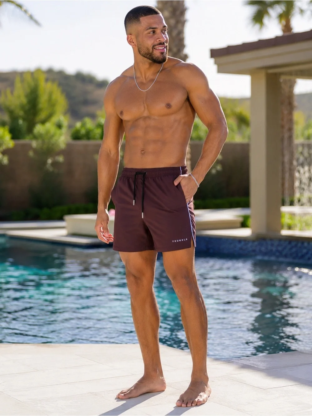 YoungLA Performance Swim Trunks / Athletic Shorts – Size Medium